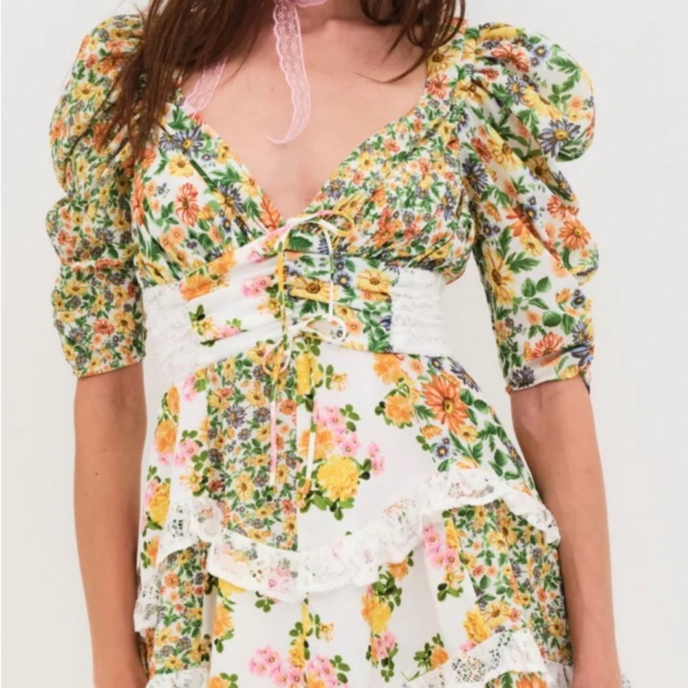 For Love & Lemons Rosalyn mini dress size medium